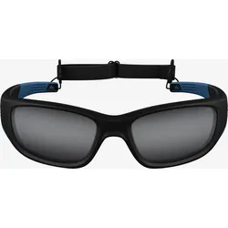 Sonnenbrille Wandern MHT550 Kinder ab 10 Jahren Kategorie 4 schwarz/silber rauchschwarz|elektroblau No Size