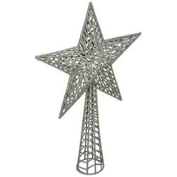 Atmosphera - Silberner Stern für Christbaumspitze 38cm Kunststoff