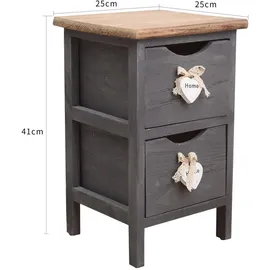 Mobili Rebecca Nachtschrank Rebecca 25 x 41 x 41 cm Grau