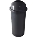 KUEFA HD-EW 60 Liter Mülleimer, Müllsackständer mit Einwurf-Scharnierdeckel und Befestigungsring für den Gelben Sack, Sammelbehälter für Pfandflaschen, Leergut (Grau)