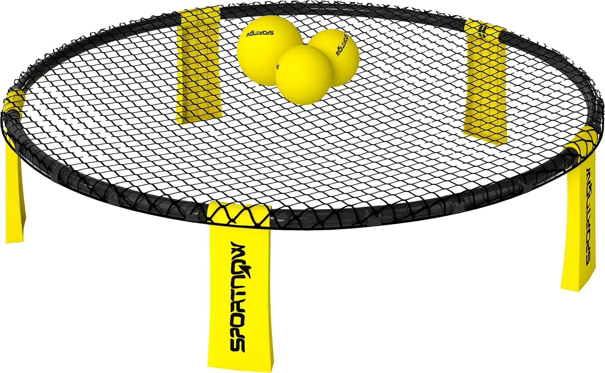 SPORTNOW Roundnet Set Spieleset mit Spielnetz 3 Bällen Tragetasche Ballpumpe Spikeball Set für Garten Strand Park drinnen   Aosom