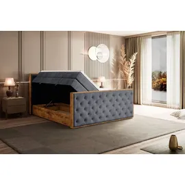 altdecor Boxspringbett 180 x 200 cm H3 Grau