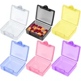 WLLHYF 6 Stück Kleine Pillen-Organizer-Box, Mini-Pillendose, Feuchtigkeitsbeständig, Tragbar, Reise-Pillen-Organizer, Box, Medizin-Organizer, Vitamin-Behälter für Outdoor, Reisen, Camping