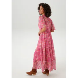 Aniston CASUAL Sommerkleid Blumen/Paisley Gelb/Orange/Pink/Rosa/Rot 44