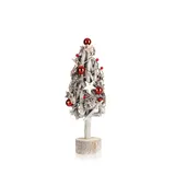 COM-FOUR Deko-Weihnachtsbaum, dekorativer Kleiner Schmuckbaum, tolle Tischdeko, optimal für die Adventszeit, ergänzt Kränze und Girlanden (Baum XL)