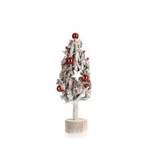 COM-FOUR Deko-Weihnachtsbaum, dekorativer Kleiner Schmuckbaum, tolle Tischdeko, optimal für die Adventszeit, ergänzt Kränze und Girlanden (Baum XL)