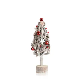 COM-FOUR Deko-Weihnachtsbaum, dekorativer Kleiner Schmuckbaum, tolle Tischdeko, optimal für die Adventszeit, ergänzt Kränze und Girlanden (Baum XL)