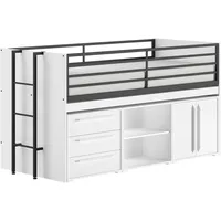 Vipack Stauraumbett Sam 90 x 200 cm Eiche weiß