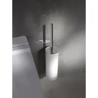 Keuco Toilettenbürsten-Garnitur aus Kristall-Glas matt und Metall Chrom, Wandmontage,