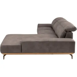 Musterring Wohnlandschaft MUSTERRING "MR 2490 Ecksofa mit erstklassigem Sitzkomfort, Long-Life-Leder", grau (light grau, b), B:342cm T:207cm, Sofas, Wohnlandschaft, Bronze-Fuß, Sitzhöhe 48cm, wahlweise mit Funktionen, Maße 342 x 207 cm