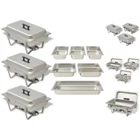 vidaXL Chafing Dish Set 3-tlg. Edelstahl