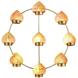 Marrakesch Orient & Mediterran Interior Wandkerzenhalter Orientalischer Wandkerzenhalter Bohos Motiv 3 modern aus Metall 40 cm (1 St) goldfarben