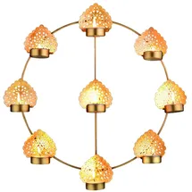Marrakesch Orient & Mediterran Interior Wandkerzenhalter Orientalischer Wandkerzenhalter Bohos Motiv 3 modern aus Metall 40 cm (1 St) goldfarben