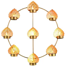 Marrakesch Orient & Mediterran Interior Wandkerzenhalter Orientalischer Wandkerzenhalter Bohos Motiv 3 modern aus Metall 40 cm (1 St) goldfarben