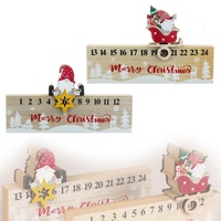 UsSpo Weihnachten Holz Adventskalender - Vintage-Heim-Schiebe-Kompositholz Weihnachten, Kalender aus Holz Block-Dekoration/Ornament