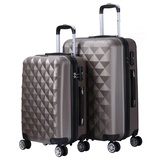 Kofferset Hartschale Trolley Reisekoffer Tasche Gepäck XHA006 M/L 2 Set Braun