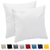 Dreamzie Kissenbezug 65 x 65 cm (Set mit 2) - 100% Jersey Baumwolle 150 g/qm Kissenbezüge -Weiß - Für Kissen 65 x 65 cm - Kissenhülle - Kissenbezug - Resistent und Hypoallergen