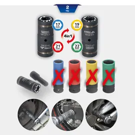 BRILLIANT TOOLS 1/2" 4in1 Kraft-Stecknuss-Satz 2-tlg.