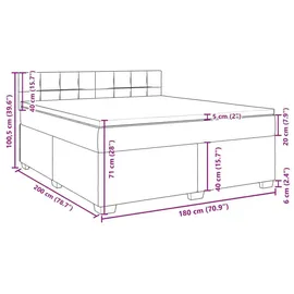 vidaXL Boxspringbett mit Matratze Schwarz 180x200 cm Samt