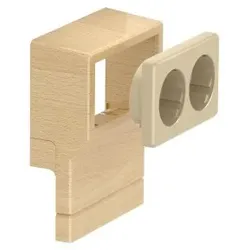 OBO 6199427 Geräteträger 2-fach mit Schuko Steckdose, PVC, buche