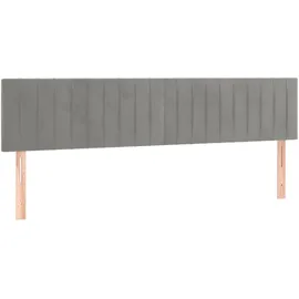 vidaXL Boxspringbett mit Matratze & LED Hellgrau 200x200 cm Samt