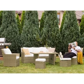 Beliani Fonti Loungeset 5-Sitzer braun/weiß