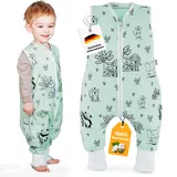Oneflip | Baby Sommerschlafsack mit Füßen 1.0 TOG aus weicher Oeko-TEX zertifizierter Bio-Baumwolle | Sommer Schlafsack | Baby Schlafsack mit schönen Tieren | 1 Tog - 70cm | Anzahl: 1