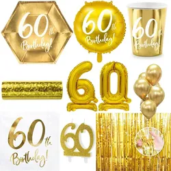 60. Geburtstag Geburtstagsdeko Party Set Zahl 60 Jahre gold Partyartikel