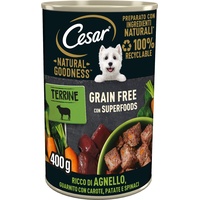 Cesar Natural Goodness Nassfutter für Hunde, Lamm und Gemüse, 6 Dosen à 400 g, insgesamt 2,4 kg
