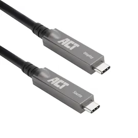 Act USB C Active Optical Cable (AOC) 10m, USB C Video Kabel USB 3.2 Gen2, 10Gbps Hochgeschwindigkeit, USB C Glasfaser Aktiv Optisches Kabel, für Touchpanels, Videokonferenz – AK4330