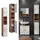 Vicco Irma Hochschrank 30 x 192 cm Eiche/Weiß Hochglanz Holzwerkstoff