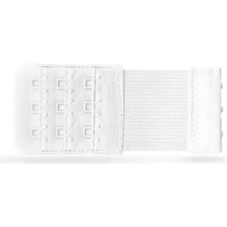 Pro Home BH Verlängerung, flexible Erweiterung für BH's - Elastischer Bra Extender 3 Haken, Ösen - 9,5cm x 4,0cm - Weiß - - BH-Verlängerer -