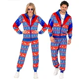 W WIDMANN MILANO Party Fashion - Kostüm Trainingsanzug mit Weihnachtsmotiv, Merry Christmas Party, Weihnachtskostüm, Xmas, 80er Jahre Outfit, Jogginganzug
