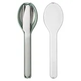Mepal - Besteck 3-teilig Ellipse - Besteck-Set für unterwegs - Bestehend aus Messer, Gabel & Löffel - Besteck-Set mit Reiseetui - Edelstahl - Nordic Sage