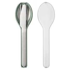 Mepal - Besteck 3-teilig Ellipse - Besteck-Set für unterwegs - Bestehend aus Messer, Gabel & Löffel - Besteck-Set mit Reiseetui - Edelstahl - Nordic Sage