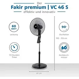 Fakir VC 46 S Standventilator Schwarz