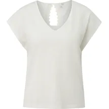 QS T-Shirt Spitzendetail Beige M