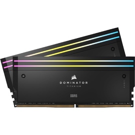 Corsair Dominator Titanium RGB schwarz DIMM Kit 64GB, DDR5-6000, CL30-36-36-76, on-die ECC (CMP64GX5M2B6000C30)