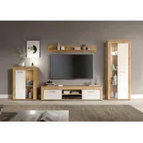 INOSIGN Wohnwand »Aosta, 4-tlg., best. aus: Vitrine, Lowboard, Wandboard & Vitrine hoch« 4 Stk. tlg. Wohnwand, Kombination, Anbauwand, Möbel Set, Schrankwand, Möbel Kombi, weiß