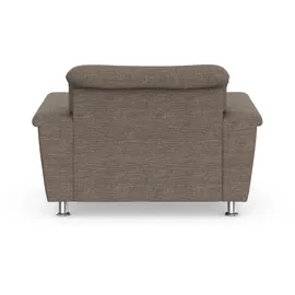 DOMO collection Sessel DOMO COLLECTION "Franzi, zeitlos & elegant, moderne Sitzheftung", beige (beige, braun), B:120cm H:81cm T:97cm, 90% Polyester, 10% Acryl, Sessel, Sessel, mit Kopfteilverstellung, bequeme Armlehnen, chromfarbene Füße