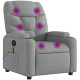 vidaXL Massagesessel, Sessel Verstellbare Rückenlehne, Fernsehsessel Relaxsessel mit Vibrationsfunktion, Liegesessel Polstersessel Ruhesessel, Hellgrau Stoff