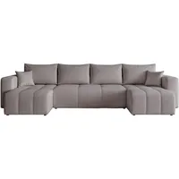 idohome Wohnlandschaft U-Form Velours mit Bettkasten, und Schlaffunktion