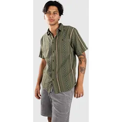 Passenger Chill Textured Organic Cotton Hemd wild green stripe Gr. S