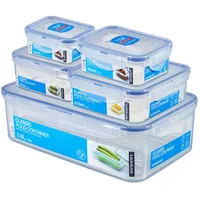 Lock & Lock Frischhaltedose mehrfarbig eckig 3,6 l 5-teiliges Set