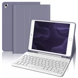 IVEOPPE Tastatur iPad 6. Generation - Tastatur Hülle für iPad 9.7, Magnetisch Abnehmbarer QWERTZ Bluetooth Tastatur für iPad 6. Gen 2018, iPad 5. Gen, iPad Pro 9.7, iPad Air 2 & 1, Lila