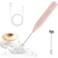 Elektrische Milchaufschäumer, Handheld Milchschäumer Stab mit 2 Schneebesen-Köpfen, Wiederaufladbarer Mini-Kaffeemixstab, für Eiern, Butter, Milch, Kaffee, Latte, Cappuccino, Geschenkideen