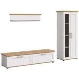 xonox.home - Wohnkombination Verona 3-tlg. Set 240x161x40 cm in Sibiu Lärche und Artisan Eiche - Wohnkombination Wohnwand Wohnzimmermöbel Wohnzimmerschrank - schöner Blickfang