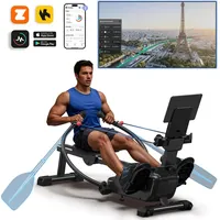 Merach - Magnetisches Rudergerät 36 kg Widerstand, 7 Modi, bis 158 kg, lcd & Tablet-Halter, Bluetooth Kinomap, leise