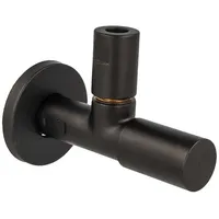 tecuro Design Eck-ventil Mit Verblendung,1/2 Zoll Wandanschluss, Messing Schwarz-matt