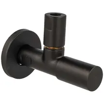 tecuro Design Eck-ventil Mit Verblendung,1/2 Zoll Wandanschluss, Messing Schwarz-matt